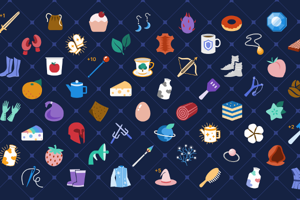 Collage of items from Milky Way Idle