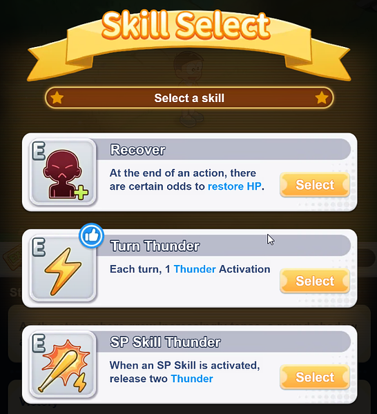 Skill Select Screen
