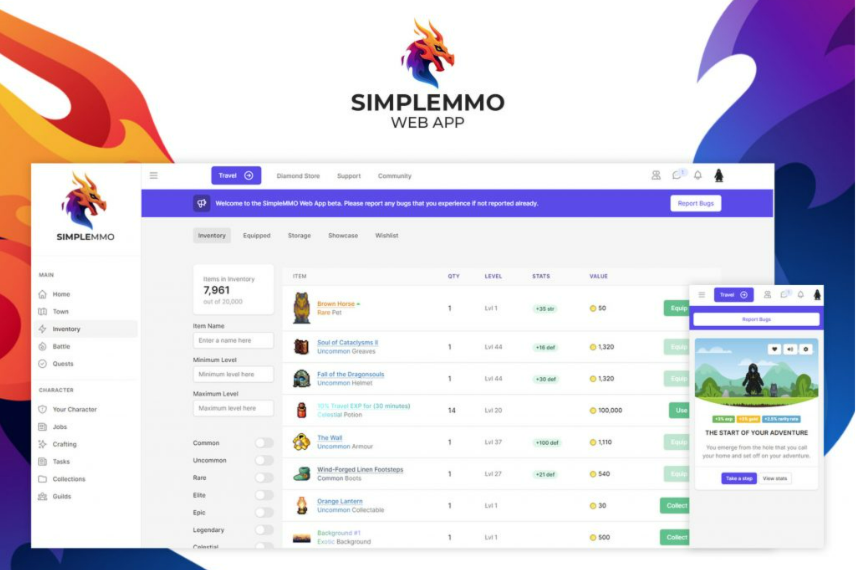 SimpleMMO Web App