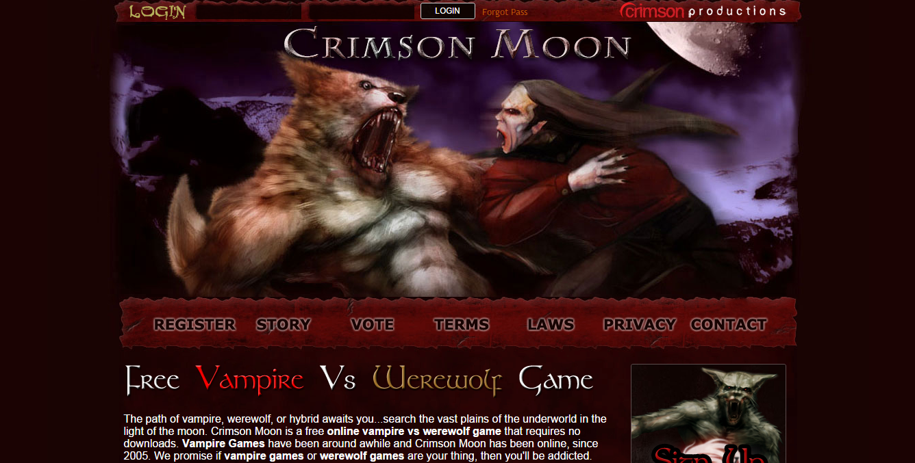 Crimson Moon - Vampire browser games