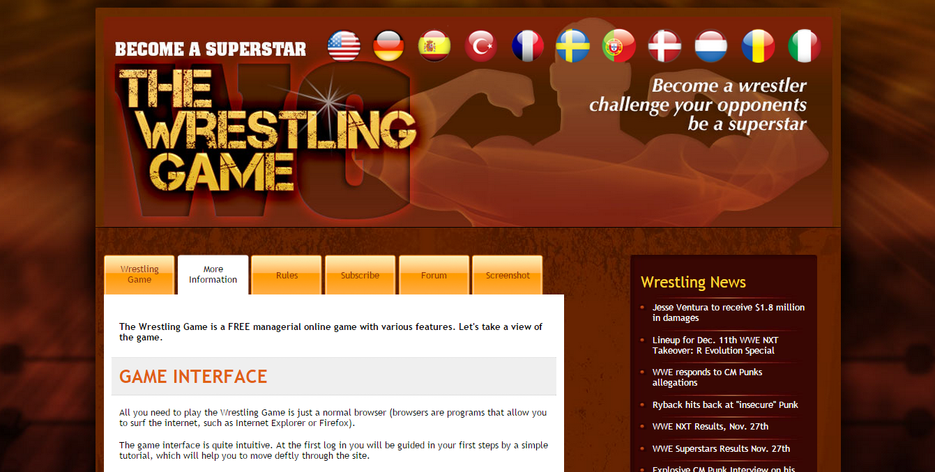 The Wrestling Game - Sport browser games