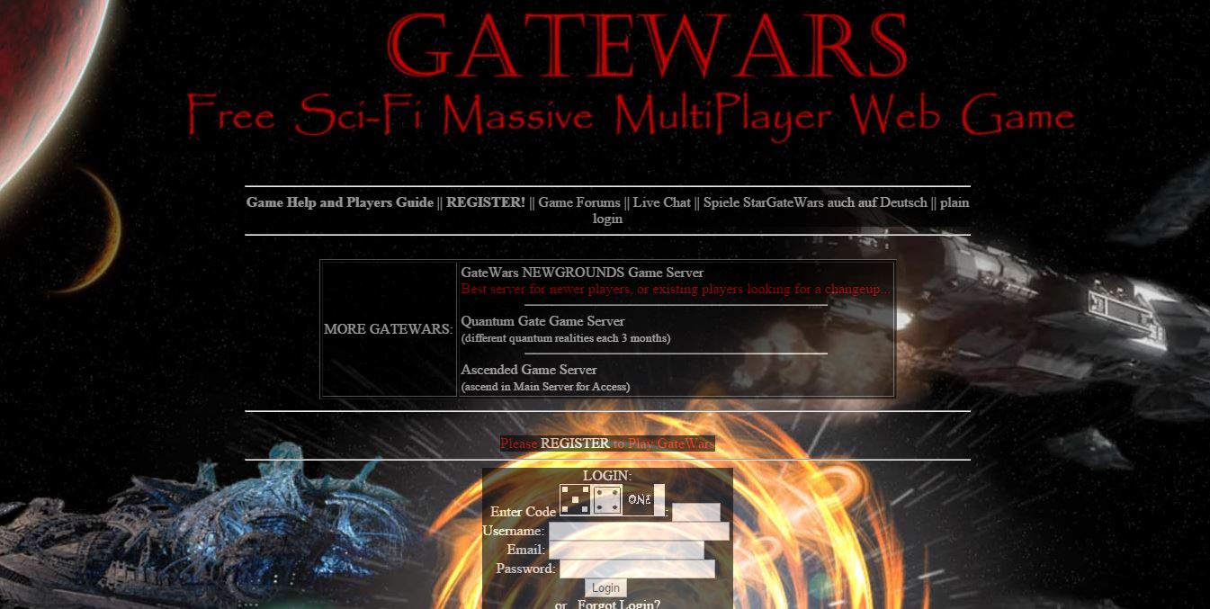 StarGateWars - Sci-Fi browser games