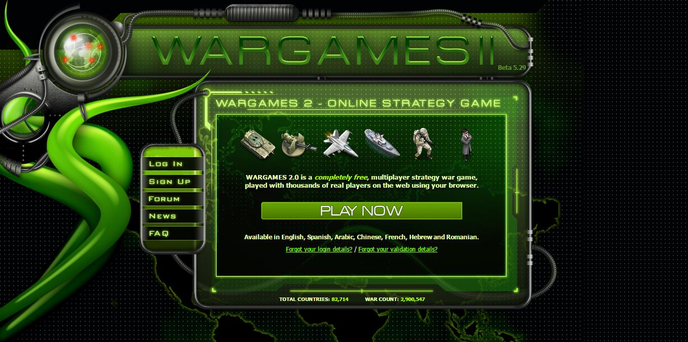 WarGames 2.0 - Strategy browser games