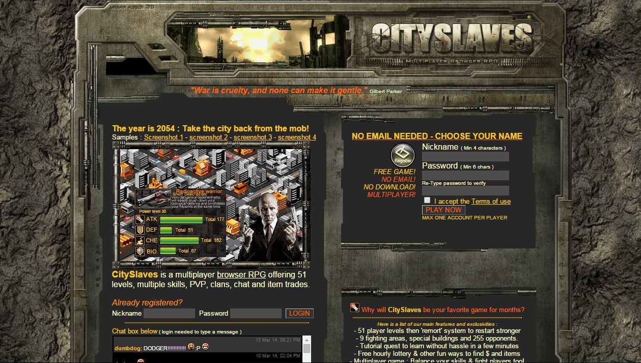 CitySlaves - Fighting browser games