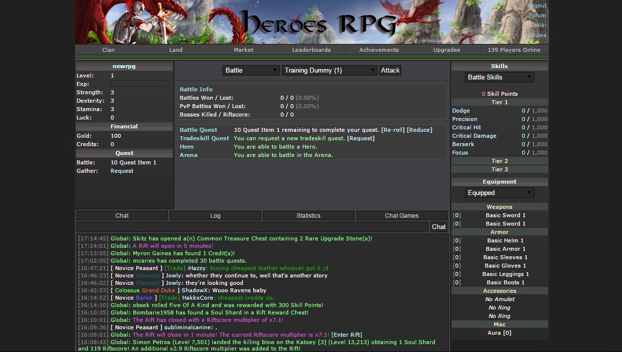 Heroes RPG - Fighting browser games