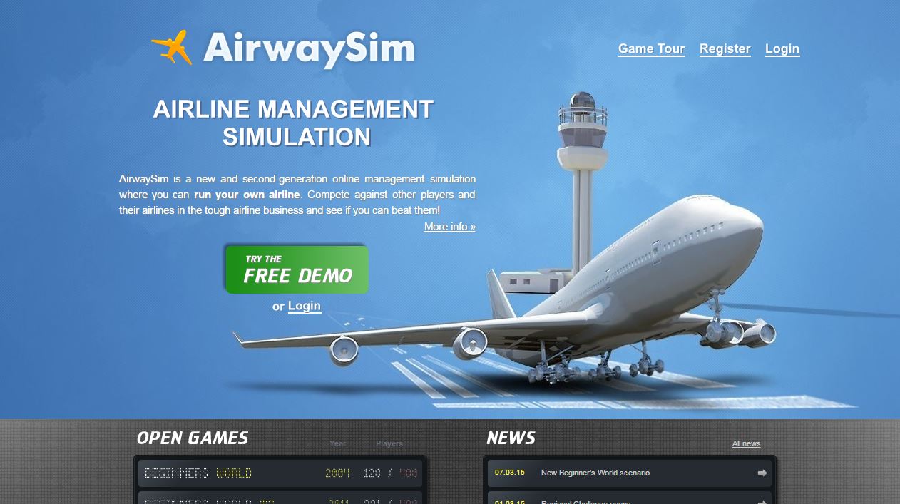 AirlineSim  The online airline simulation and management game