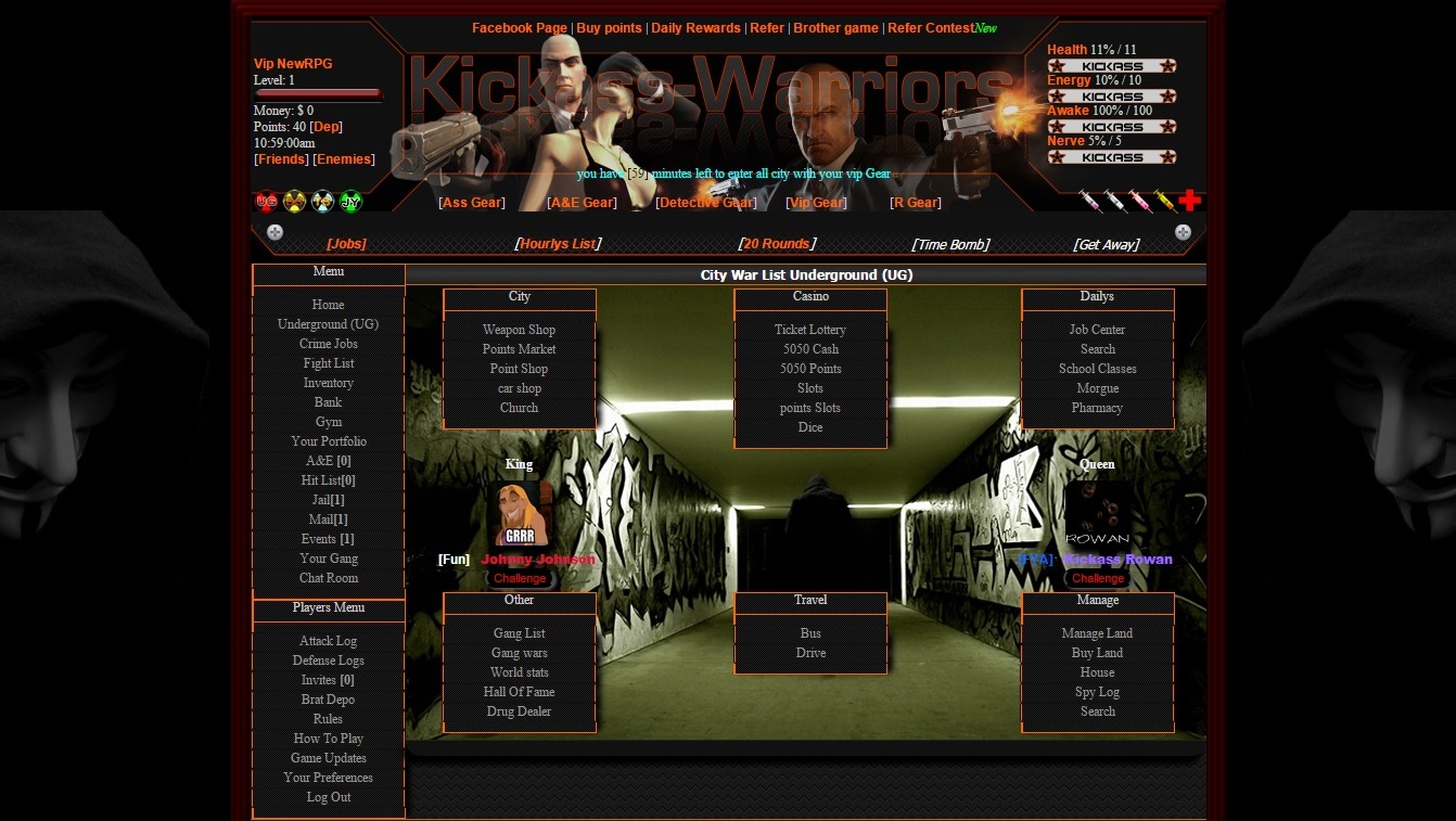 Kickass-warriors - Mobsters and Mafia browser games