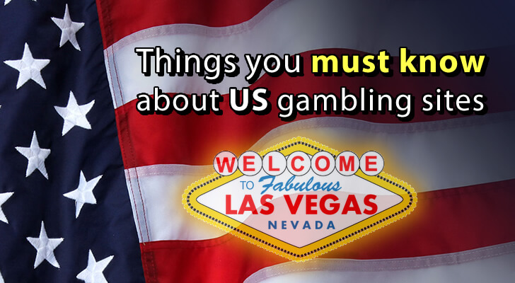 American flag with Las Vegas sign overlay